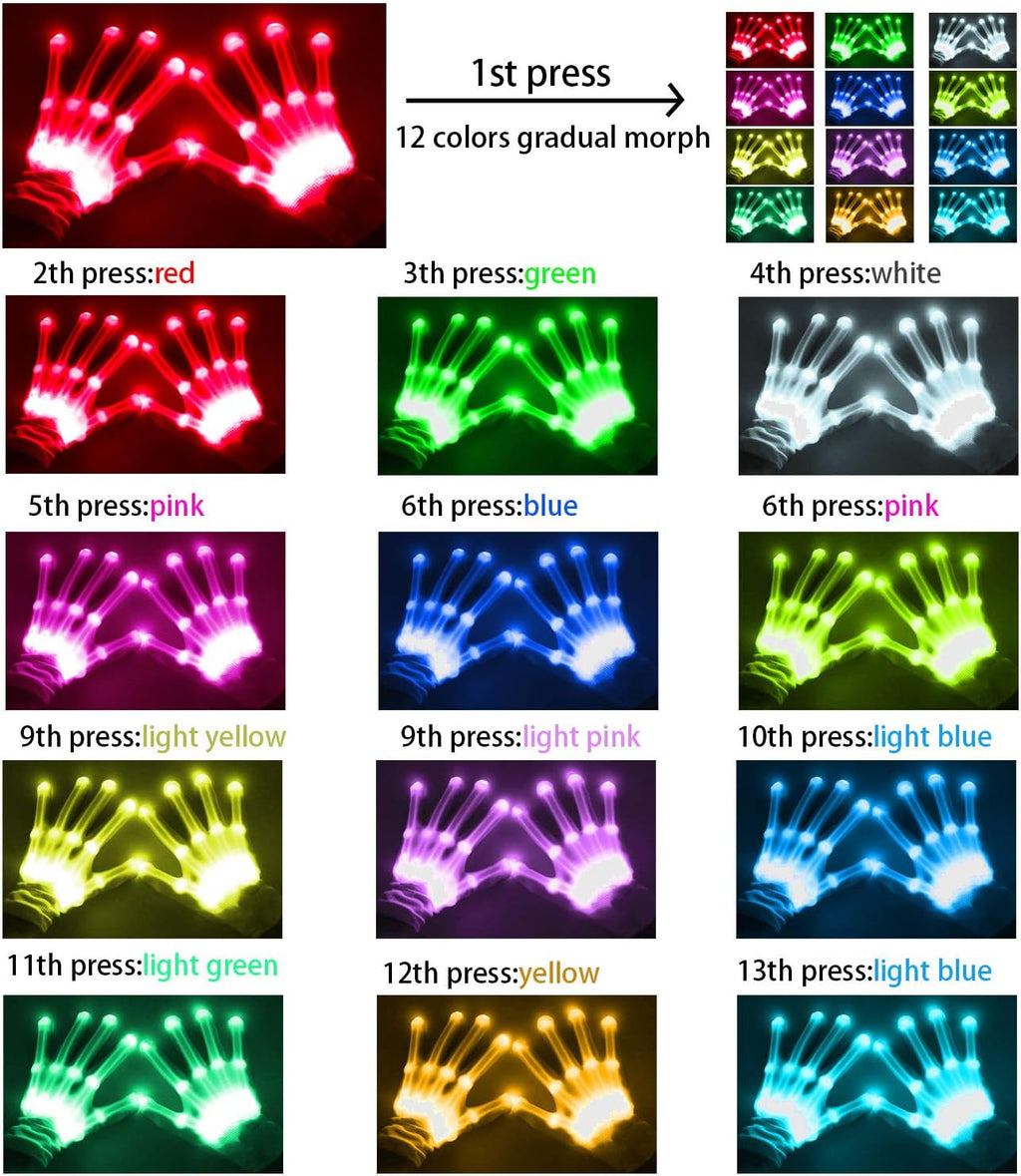 LED Gloves Halloween Costumes Christmas Stocking Stuffers