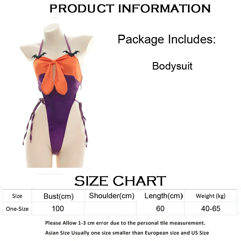 AniLV Halloween Lingerie Party Series Costume Carnival Pumpkin Bat Devil Three-point Bikini Bodysuit Pajamas Uniform Cosplay