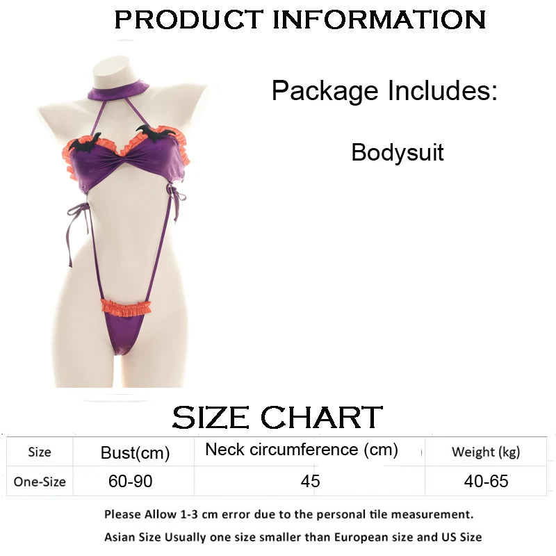 AniLV Halloween Lingerie Party Series Costume Carnival Pumpkin Bat Devil Three-point Bikini Bodysuit Pajamas Uniform Cosplay