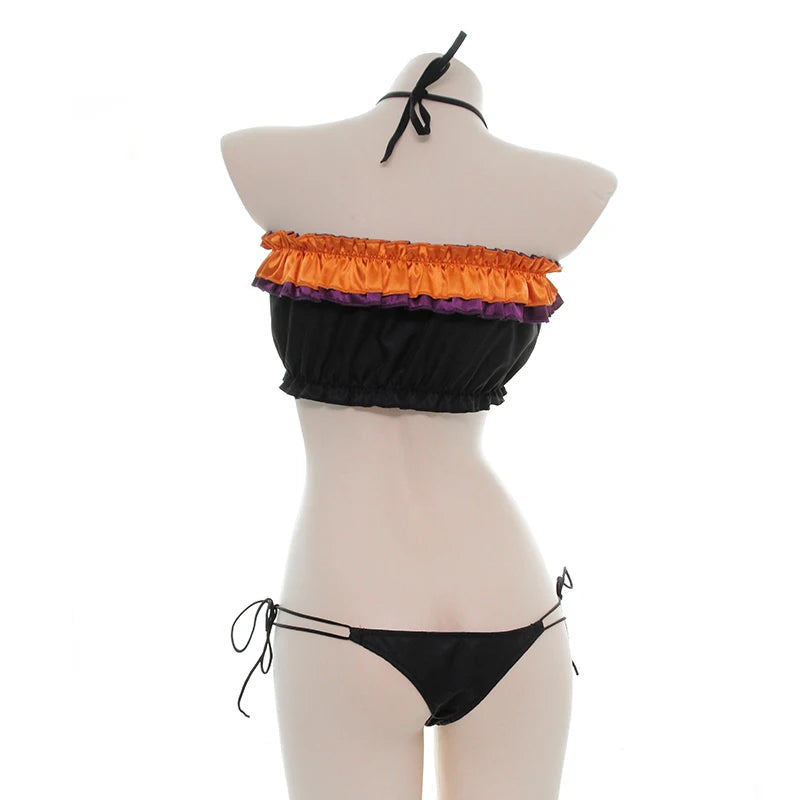 AniLV Halloween Lingerie Party Series Costume Carnival Pumpkin Bat Devil Three-point Bikini Bodysuit Pajamas Uniform Cosplay