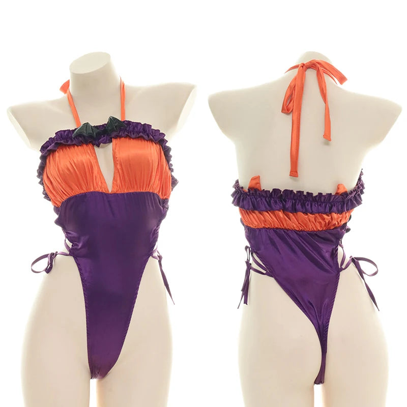 AniLV Halloween Lingerie Party Series Costume Carnival Pumpkin Bat Devil Three-point Bikini Bodysuit Pajamas Uniform Cosplay