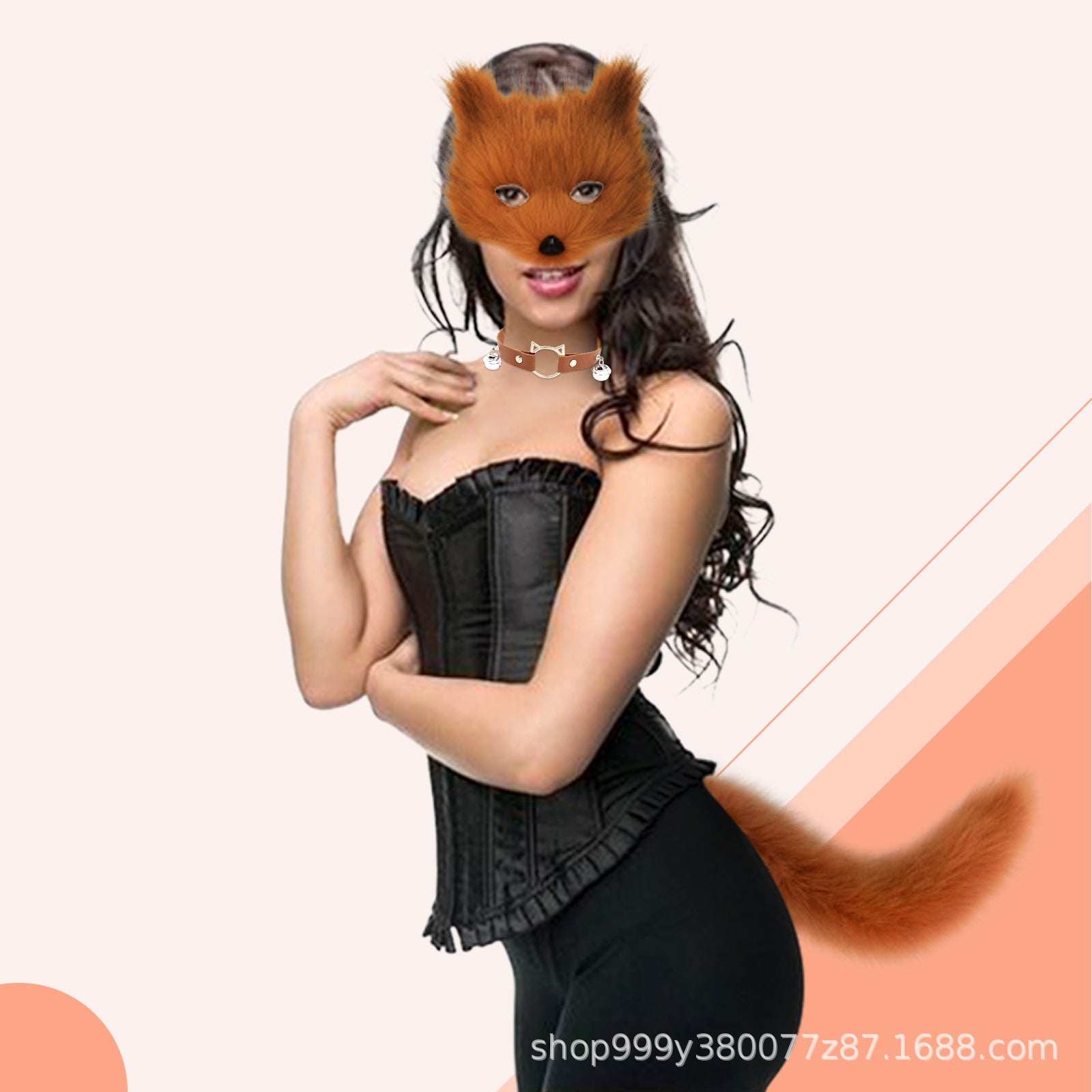 Foxes Mask+Tail +Gloves Set Halloween Cosplays Costume Accessorie Theme Party Dress Up Props Carnival Party Costumes Accessories