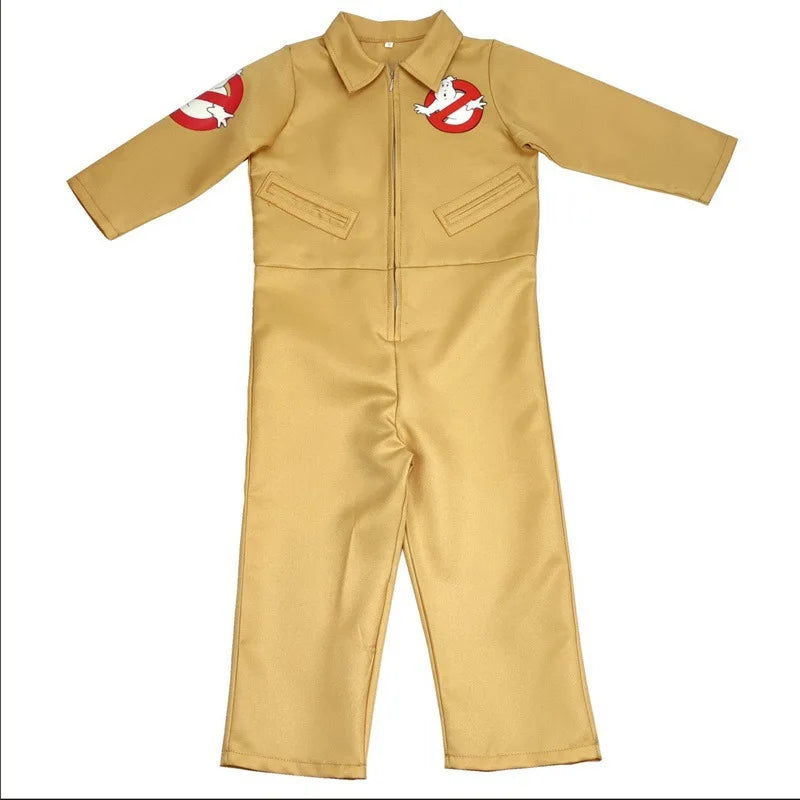 Halloween Father Ghostbusters Costumes Themed Cosplay Halloween Uniform Jumpsuit with Bag Ideal Adults Full Set Dress Up