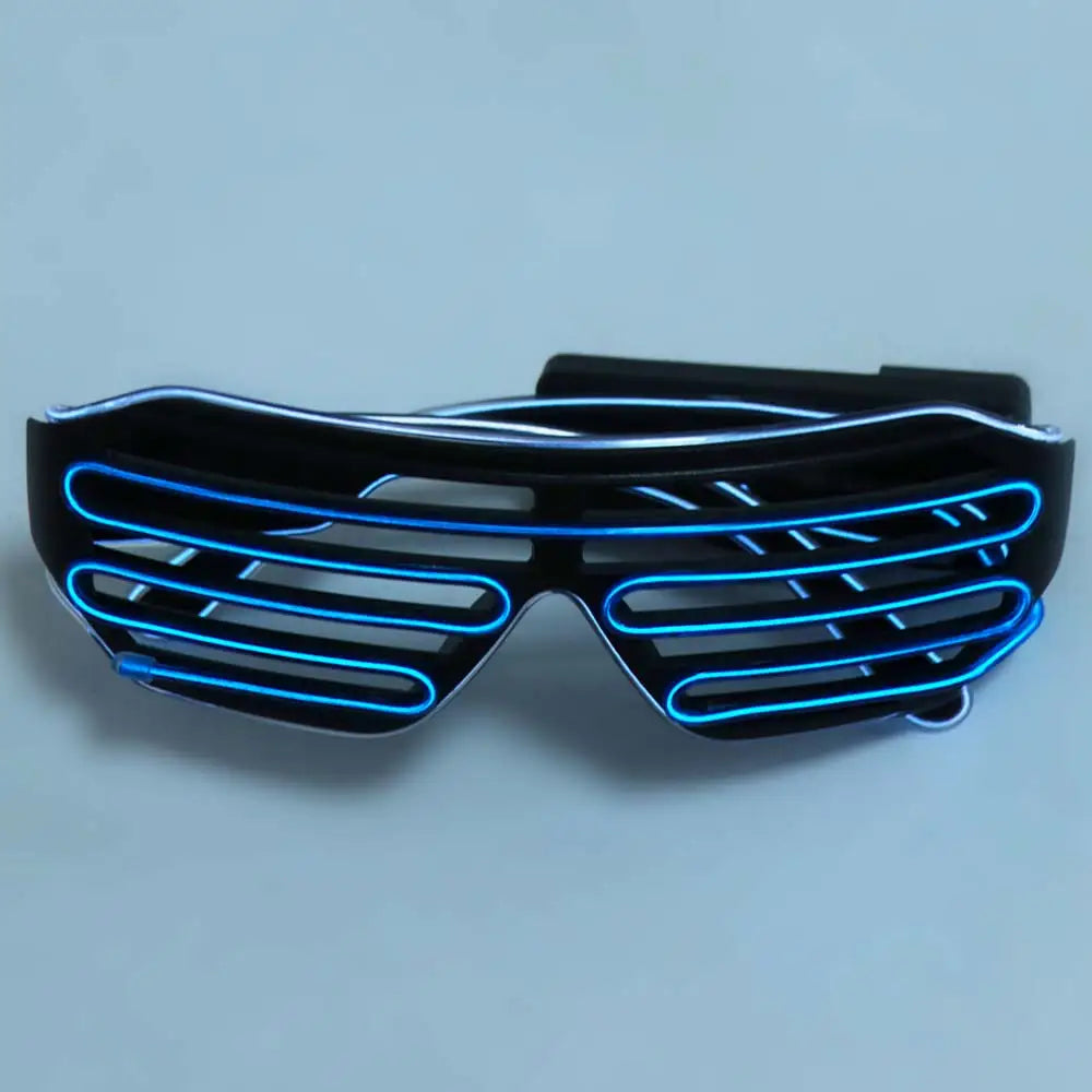 Wireless LED Glowing Glasses Cool Colorful Neon Glasses Double Colors Glow-in-the-dark Luminous Glasses Halloween Costumes