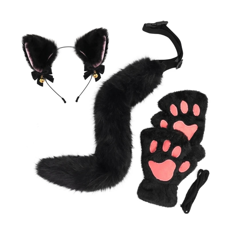 Cats Dress up for groups Costume Includes Headband, Tail, Gloves for Girl Halloween
