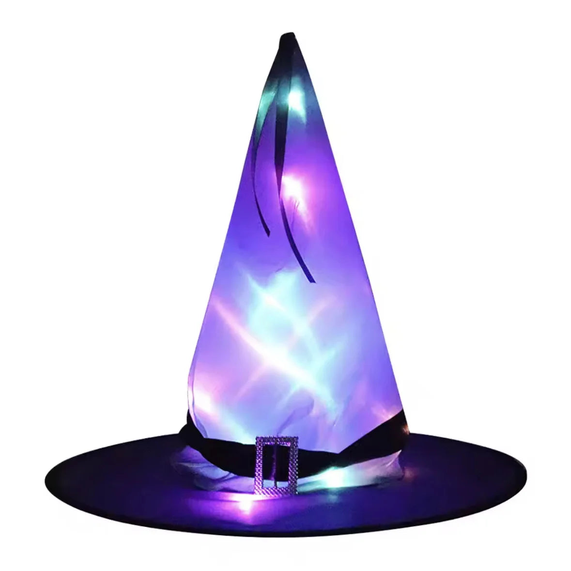LED Halloween Flashing Light Witch Hat Starry Sky Ghost Festival Dress Up Glowing Elf Ghost Hat Lamp Home Decoration Hanging