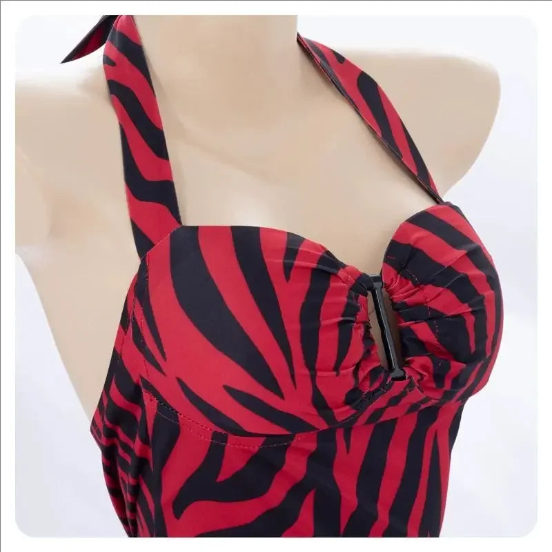Obsession Nikki Bear Cosplay Costume Green Stripe Shirt Red Zebra Print Halter Top Shorts Halloween Couple Outfit For Carnival