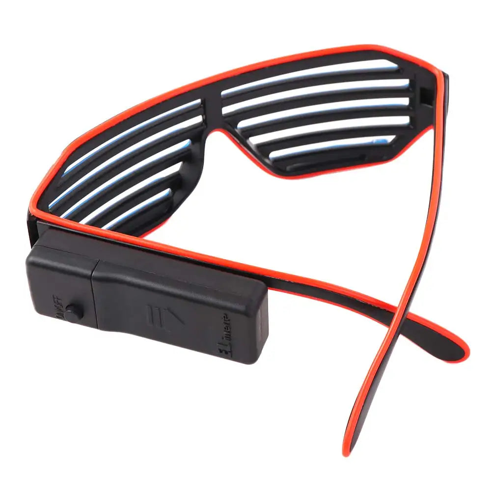 Wireless LED Glowing Glasses Cool Colorful Neon Glasses Double Colors Glow-in-the-dark Luminous Glasses Halloween Costumes