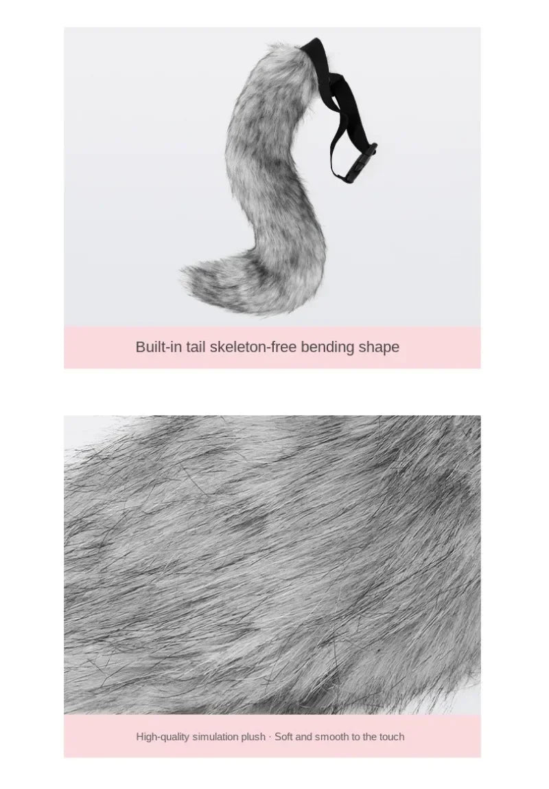 Foxes Mask+Tail +Gloves Set Halloween Cosplays Costume Accessorie Theme Party Dress Up Props Carnival Party Costumes Accessories