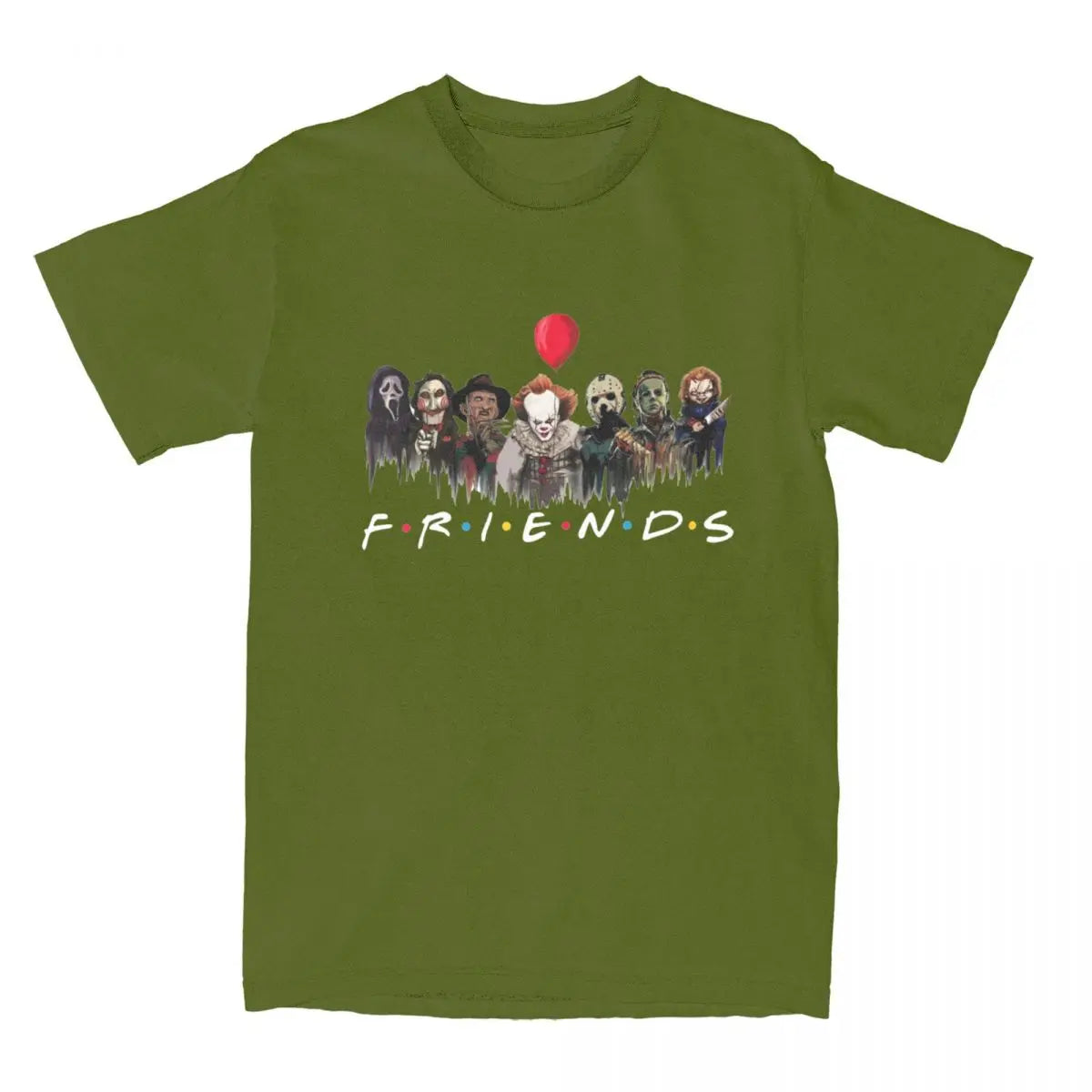 Men Women's T-Shirt Halloween Movie Horror Friends Merchandise Novelty Cotton Short Sleeve thrilling movie T Shirt Round Collar