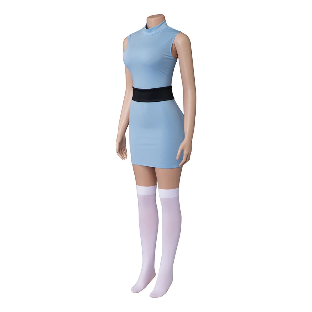 Anime Powerpuff Cosplay Girl Costume Dress Set Blossom Buttercup Bubbles Fancy Dress Halloween Party Women Fancy Dress