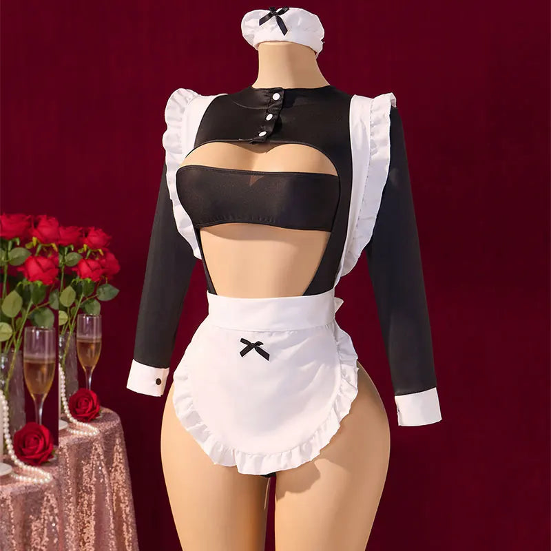 Hot Maid Costume For Role-Play Women Uniform 18 Exotic desire Plays Deep V Nurse Dress Xxx Cosplay Sexy Nights