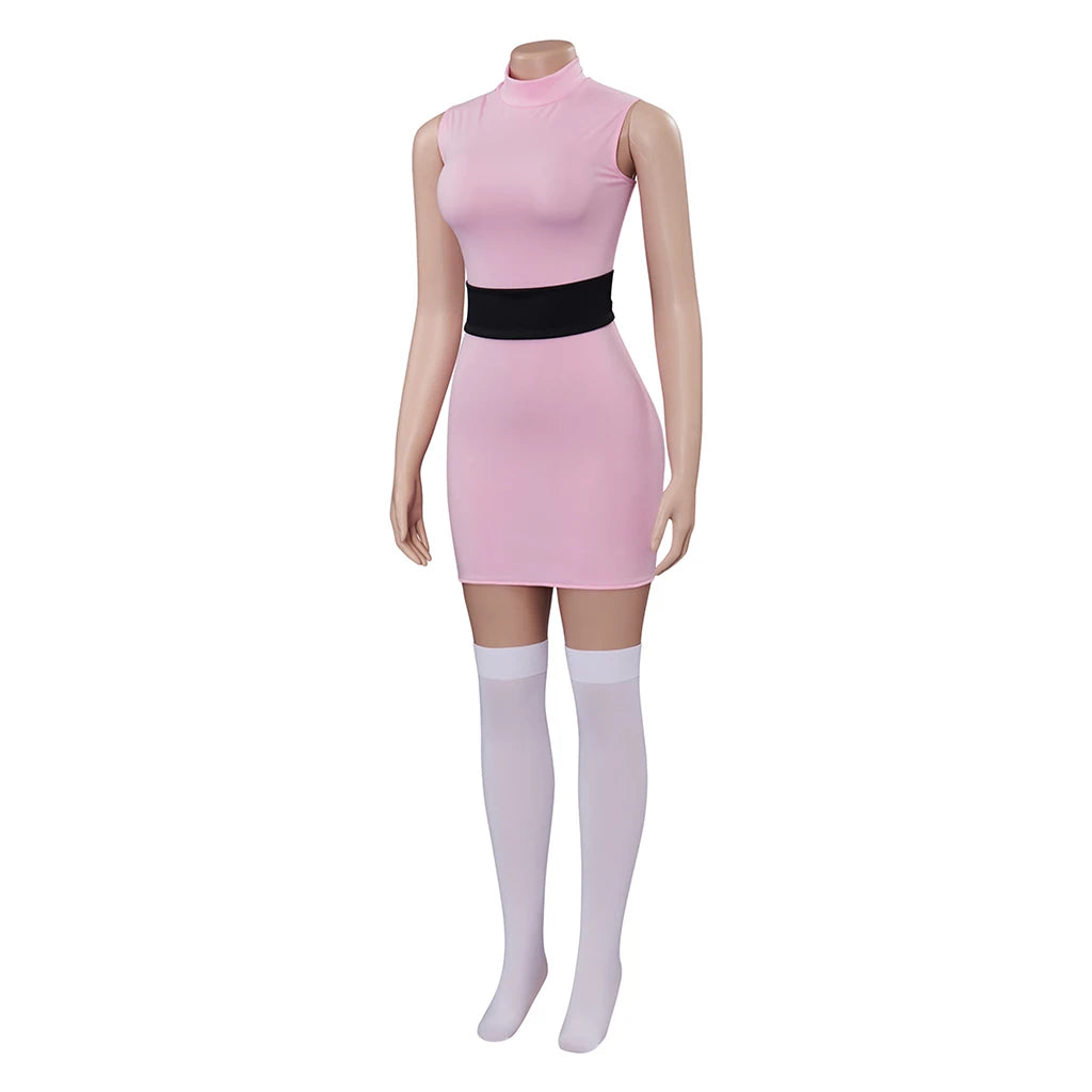 Anime Powerpuff Cosplay Girl Costume Dress Set Blossom Buttercup Bubbles Fancy Dress Halloween Party Women Fancy Dress