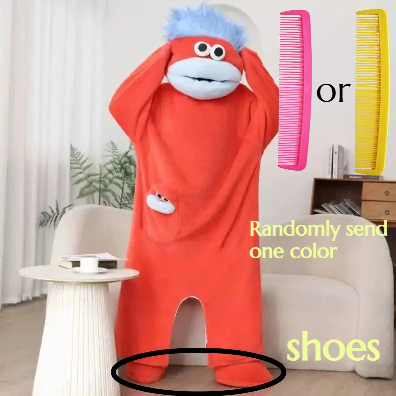 Funny Monster Monster Plush Cartoon Sleepwear Costume Full Face Plush Costume Adult Halloween Carnival Party Outfit Pajama Party
