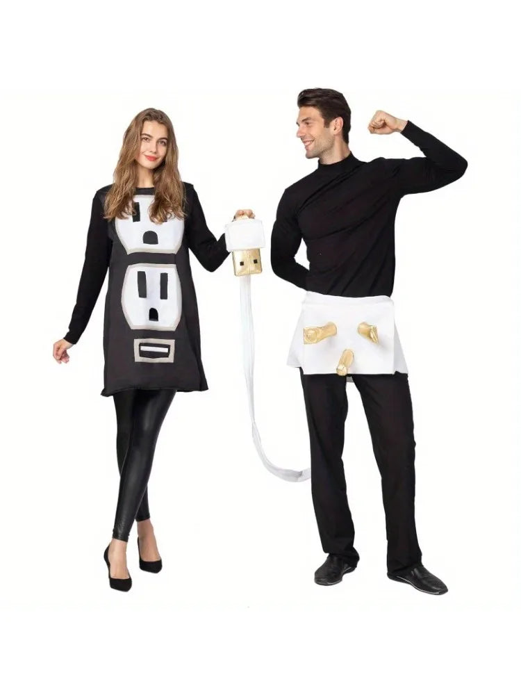 Spooktacular Creations Plug and Socket Halloween Costume Adult, Plug and Outlet Couples Costume USB Costume