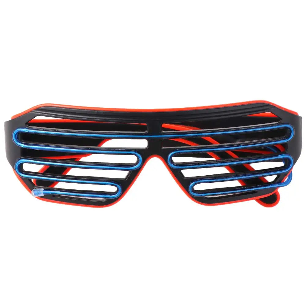 Wireless LED Glowing Glasses Cool Colorful Neon Glasses Double Colors Glow-in-the-dark Luminous Glasses Halloween Costumes