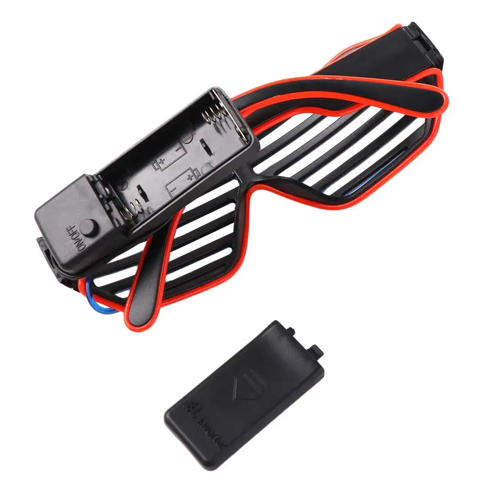 Wireless LED Glowing Glasses Cool Colorful Neon Glasses Double Colors Glow-in-the-dark Luminous Glasses Halloween Costumes