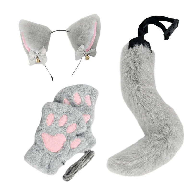 Cats Dress up for groups Costume Includes Headband, Tail, Gloves for Girl Halloween