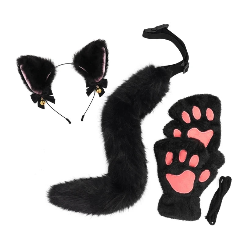 Cats Dress up for groups Costume Includes Headband, Tail, Gloves for Girl Halloween