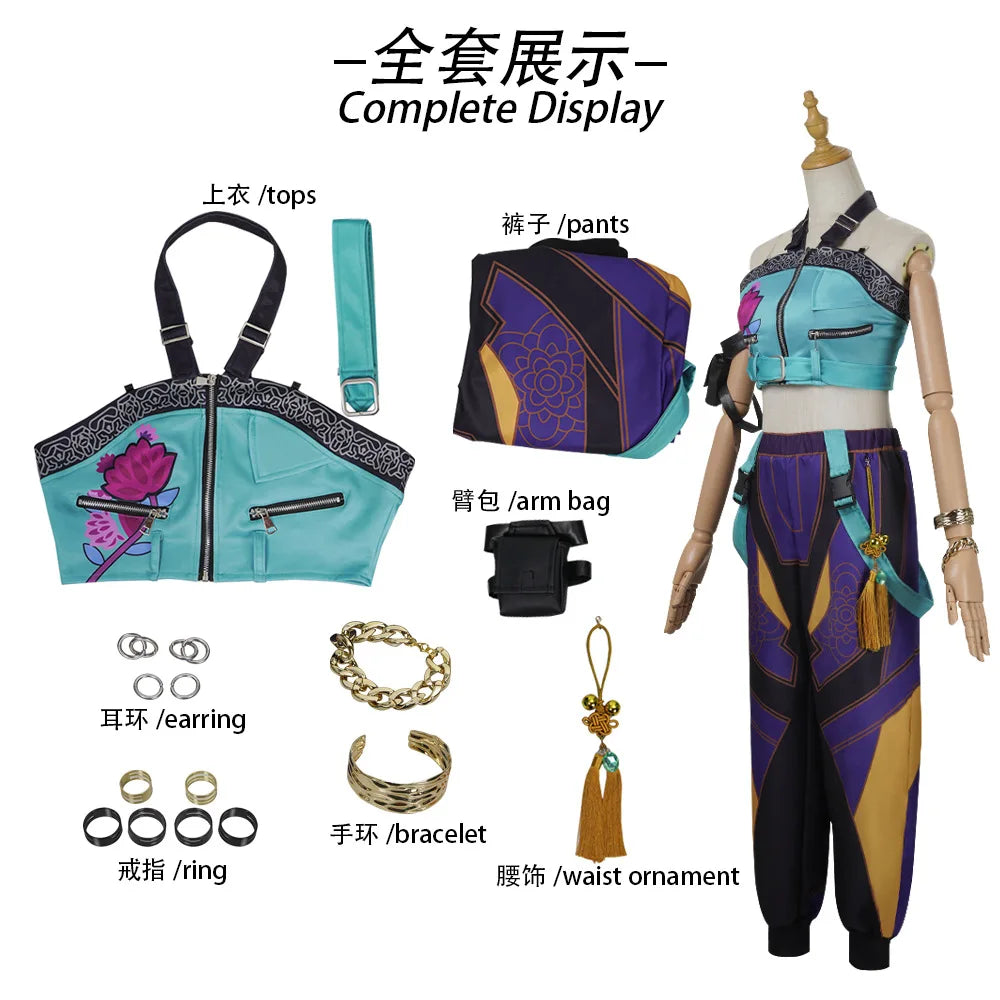 Halloween Fancy Dress Demon Hunters Adult Kids Street Hip Hop Role Play Outfit 3 Styles Printed Crop Top Skirt Shorts Idol Stage Costume