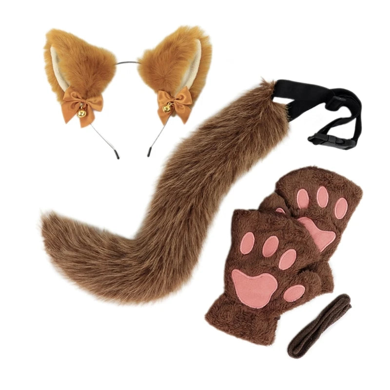 Cats Dress up for groups Costume Includes Headband, Tail, Gloves for Girl Halloween