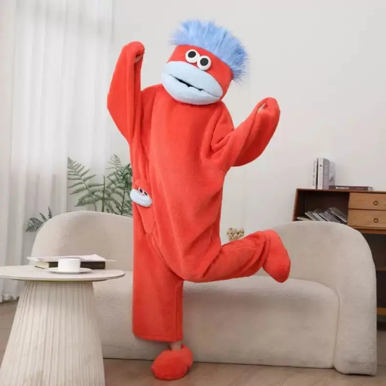 Funny Monster Monster Plush Cartoon Sleepwear Costume Full Face Plush Costume Adult Halloween Carnival Party Outfit Pajama Party