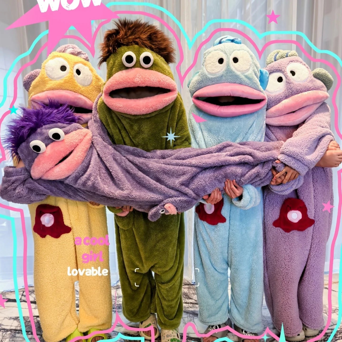 Funny Monster Monster Plush Cartoon Sleepwear Costume Full Face Plush Costume Adult Halloween Carnival Party Outfit Pajama Party