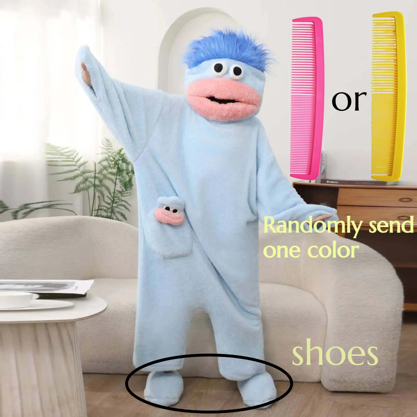 Funny Monster Monster Plush Cartoon Sleepwear Costume Full Face Plush Costume Adult Halloween Carnival Party Outfit Pajama Party
