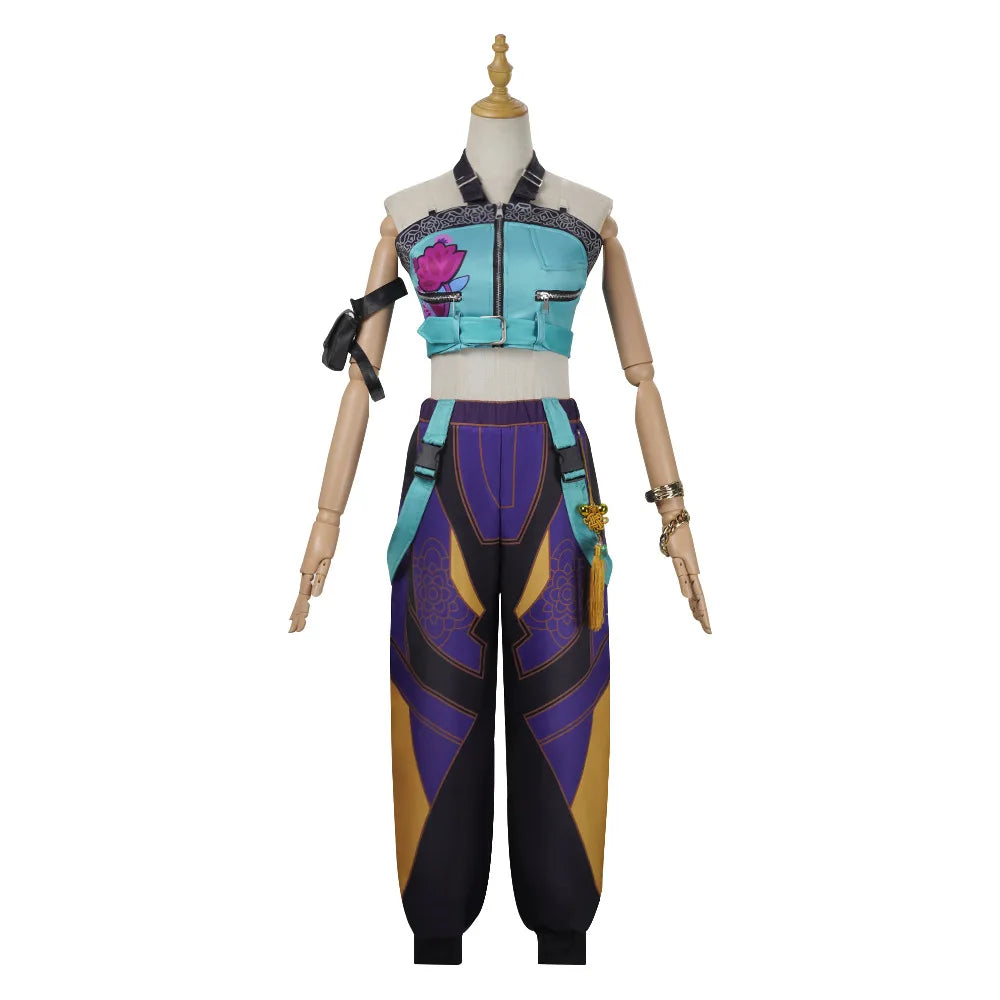 Halloween Fancy Dress Demon Hunters Adult Kids Street Hip Hop Role Play Outfit 3 Styles Printed Crop Top Skirt Shorts Idol Stage Costume