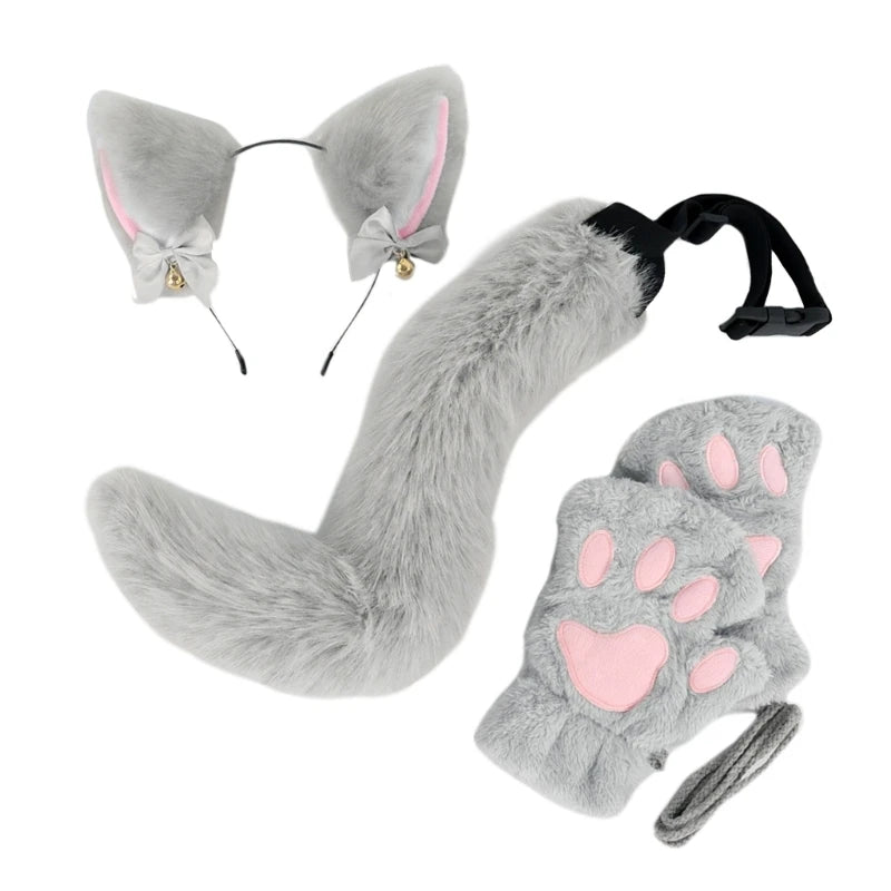 Cats Dress up for groups Costume Includes Headband, Tail, Gloves for Girl Halloween