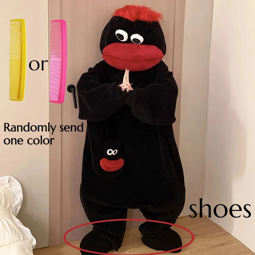 Funny Monster Monster Plush Cartoon Sleepwear Costume Full Face Plush Costume Adult Halloween Carnival Party Outfit Pajama Party