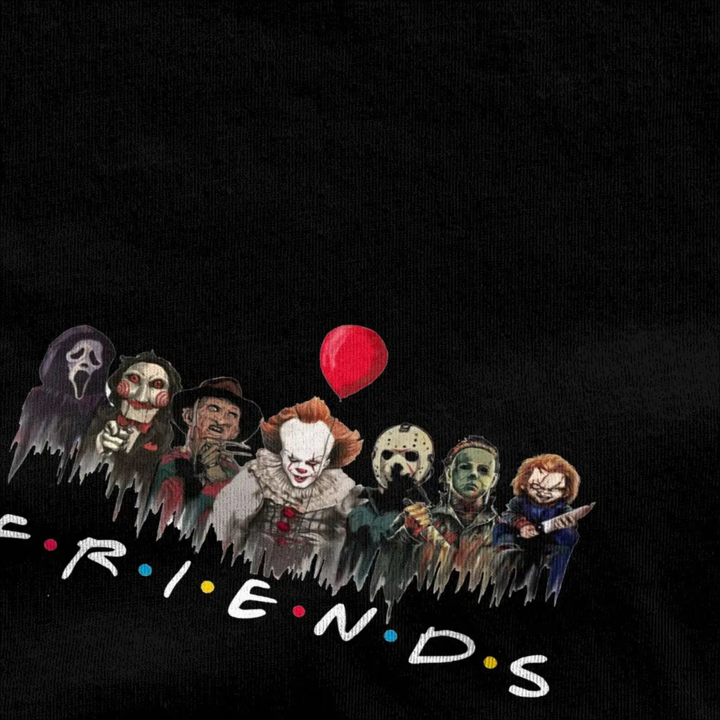 Men Women's T-Shirt Halloween Movie Horror Friends Merchandise Novelty Cotton Short Sleeve thrilling movie T Shirt Round Collar