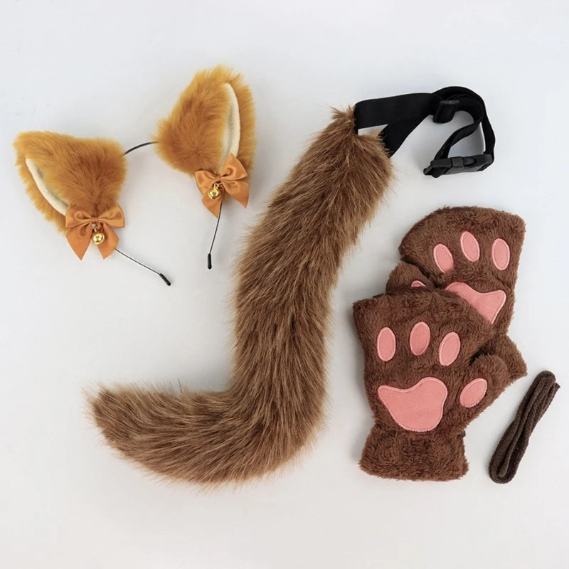 Cats Dress up for groups Costume Includes Headband, Tail, Gloves for Girl Halloween