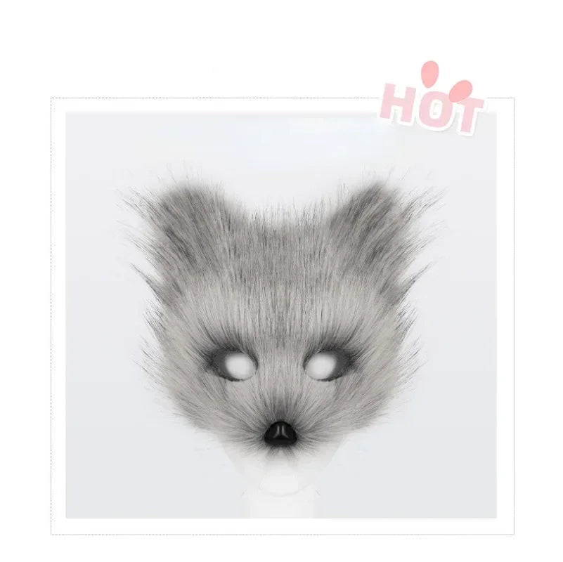 Foxes Mask+Tail +Gloves Set Halloween Cosplays Costume Accessorie Theme Party Dress Up Props Carnival Party Costumes Accessories