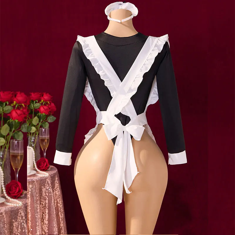 Hot Maid Costume For Role-Play Women Uniform 18 Exotic desire Plays Deep V Nurse Dress Xxx Cosplay Sexy Nights