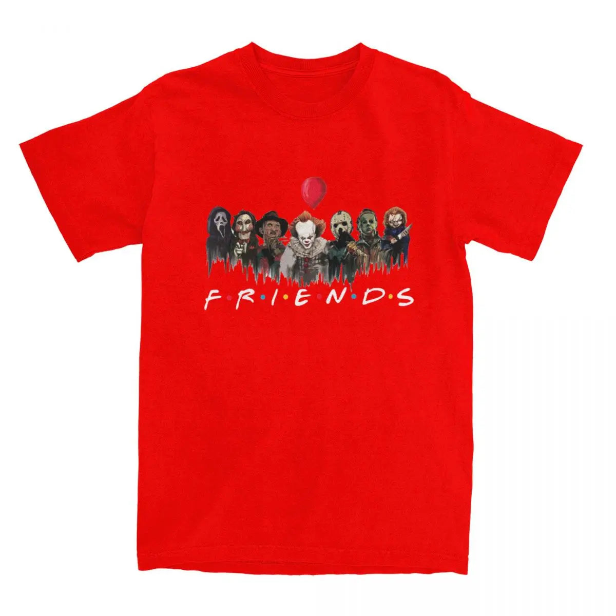 Men Women's T-Shirt Halloween Movie Horror Friends Merchandise Novelty Cotton Short Sleeve thrilling movie T Shirt Round Collar