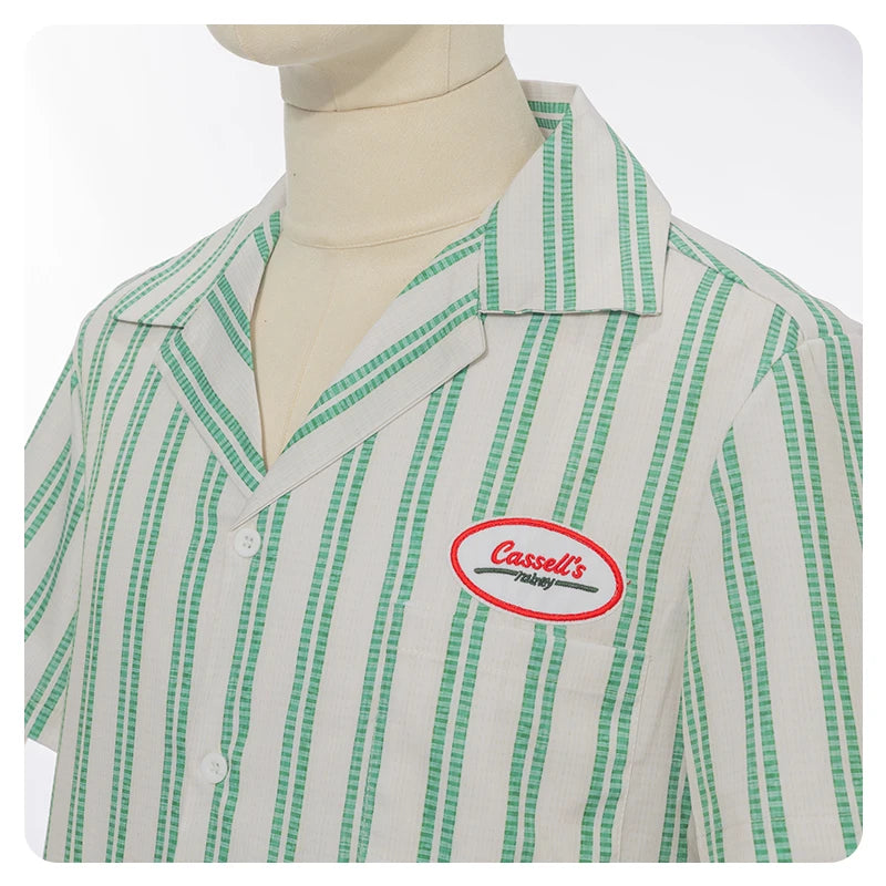 Obsession Nikki Bear Cosplay Costume Green Stripe Shirt Red Zebra Print Halter Top Shorts Halloween Couple Outfit For Carnival