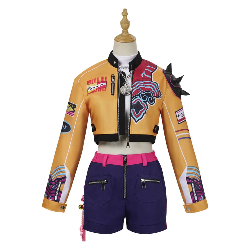 Halloween Fancy Dress Demon Hunters Adult Kids Street Hip Hop Role Play Outfit 3 Styles Printed Crop Top Skirt Shorts Idol Stage Costume