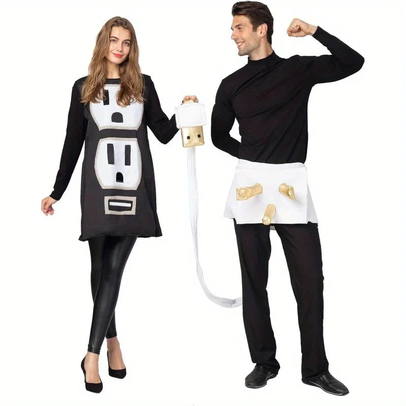 Spooktacular Creations Plug and Socket Halloween Costume Adult, Plug and Outlet Couples Costume USB Costume