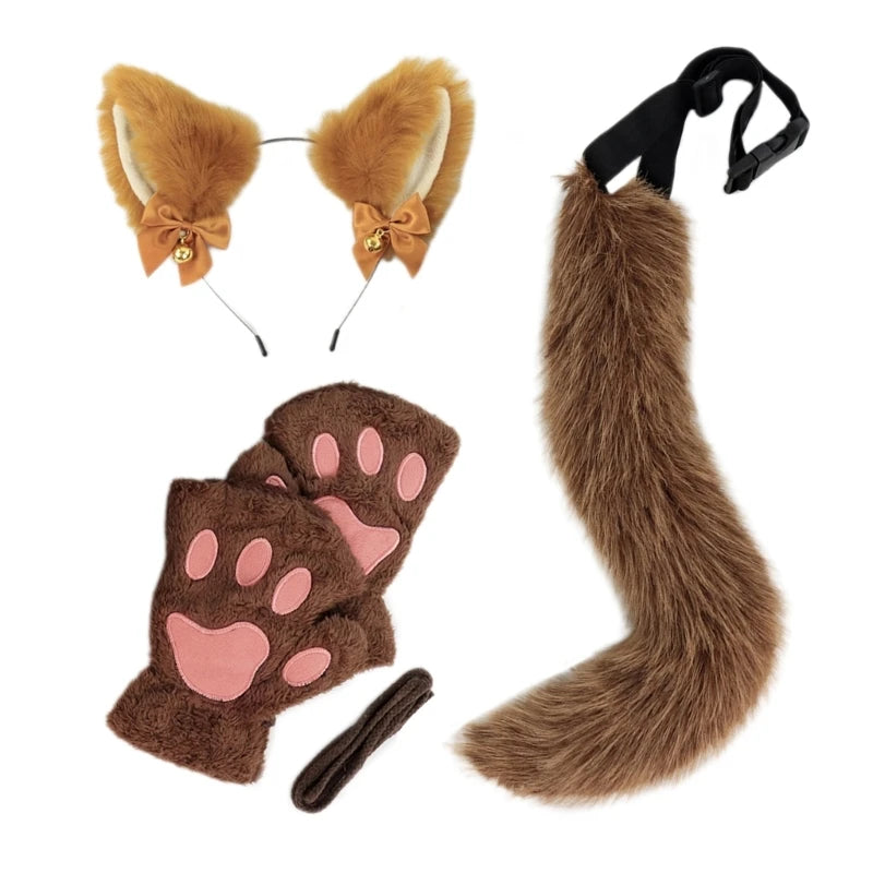 Cats Dress up for groups Costume Includes Headband, Tail, Gloves for Girl Halloween