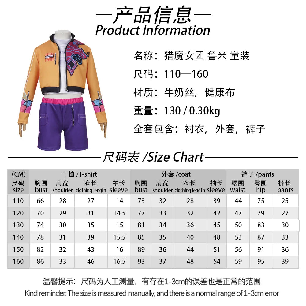 Halloween Fancy Dress Demon Hunters Adult Kids Street Hip Hop Role Play Outfit 3 Styles Printed Crop Top Skirt Shorts Idol Stage Costume