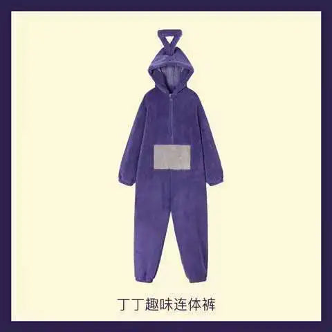 Adults Kids Onesies For groups Soft Long Sleeves Pajamas Dipsy Tinky Winky Po Lala Costumes Home Clothes Women Unisex Homewear Jumpsuit