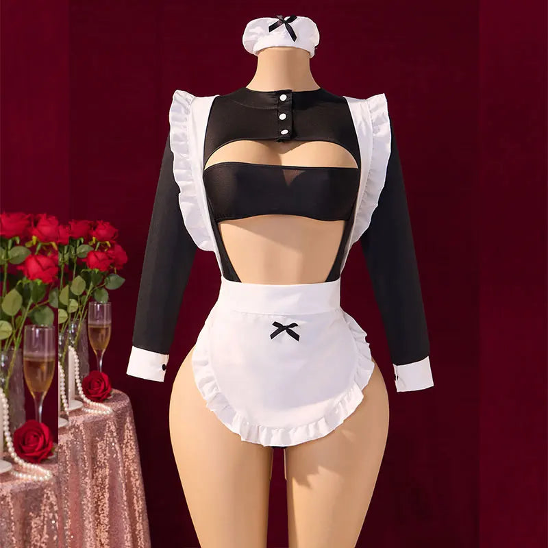 Hot Maid Costume For Role-Play Women Uniform 18 Exotic desire Plays Deep V Nurse Dress Xxx Cosplay Sexy Nights