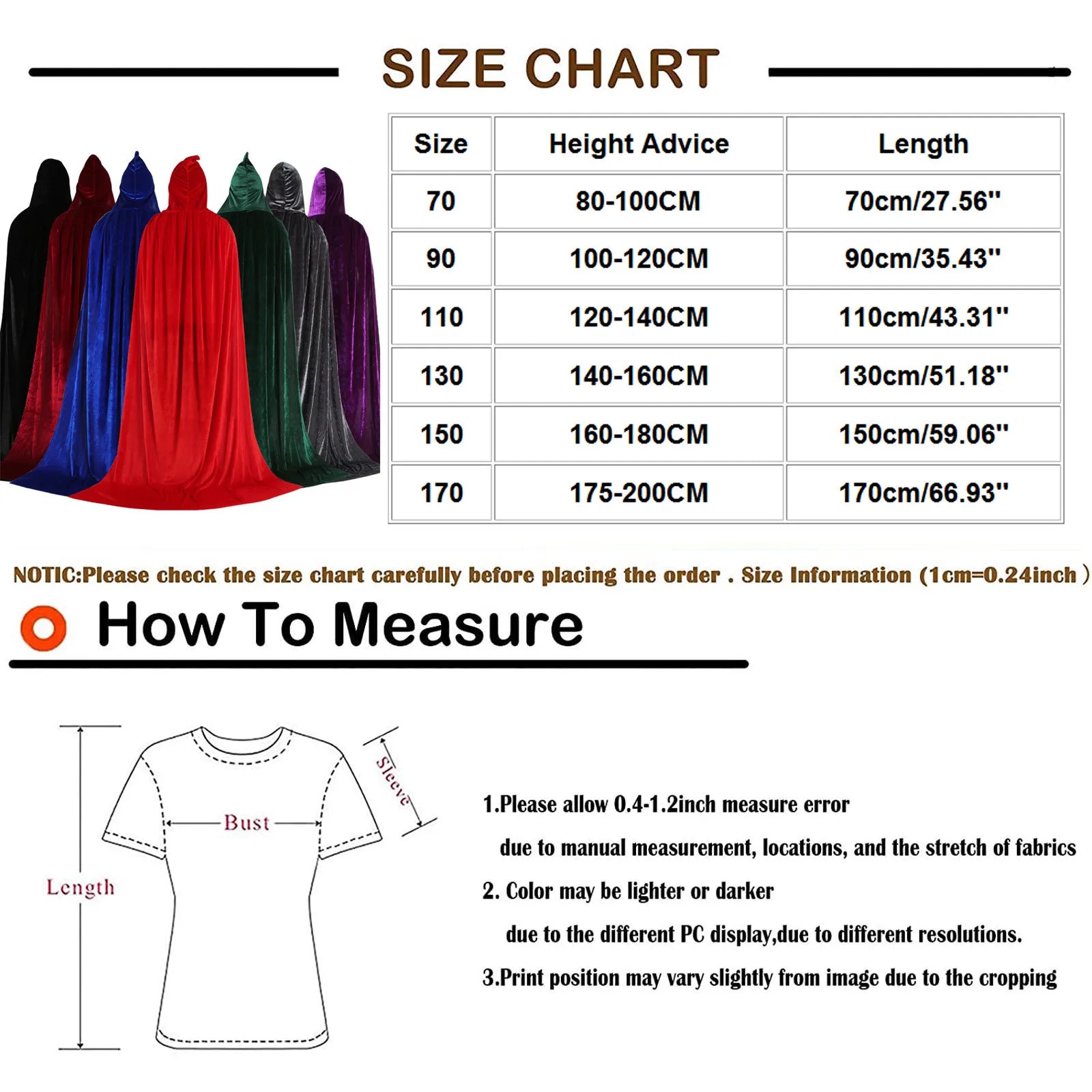 Adult Kids Halloween For groups Pleuche Velvet Cloak Cape Hooded Medieval Costume Witch Wicca Vampire Halloween Cosplay Costume Cape