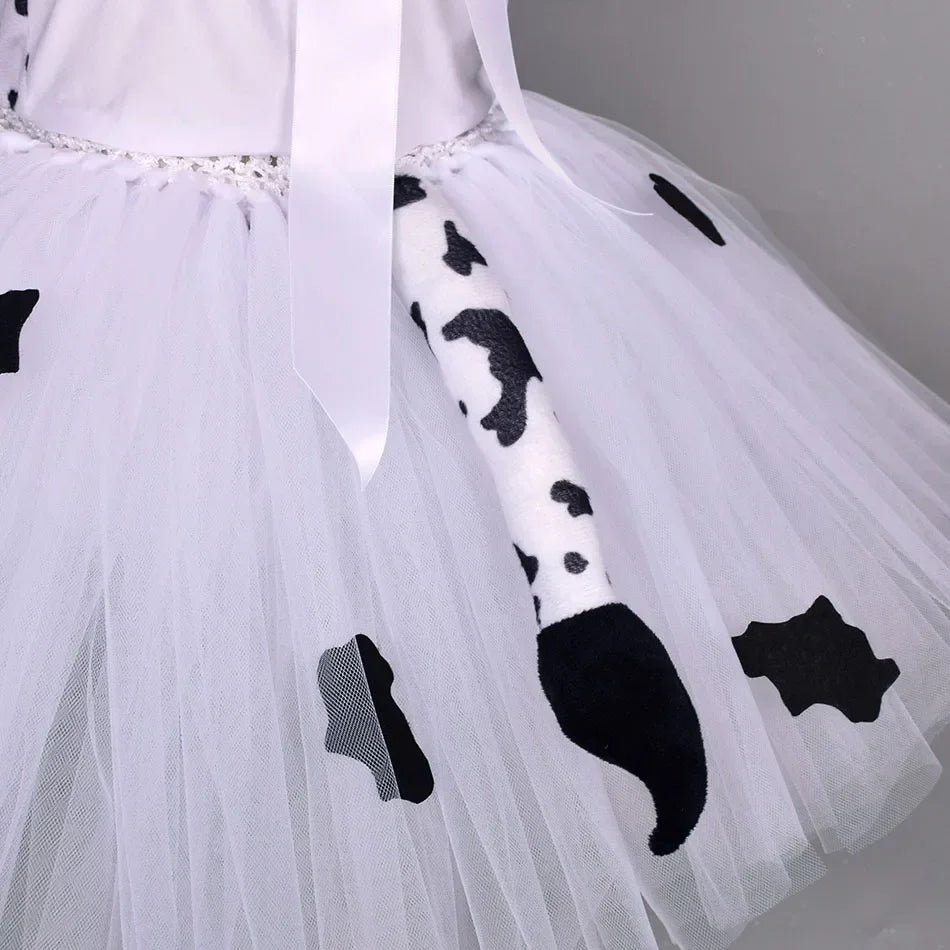 Halloween Animal Cosplay Costume for Children Forest Theme Cows Tiger Giraffe Leopard Zebra Tutu Dresses Performance Dance Sets