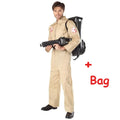 Halloween Father Ghostbusters Costumes Themed Cosplay Halloween Uniform Jumpsuit with Bag Ideal Adults Full Set Dress Up