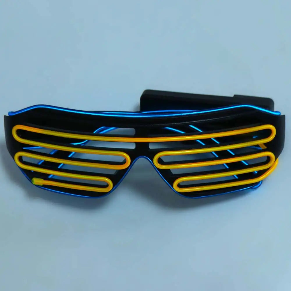 Wireless LED Glowing Glasses Cool Colorful Neon Glasses Double Colors Glow-in-the-dark Luminous Glasses Halloween Costumes