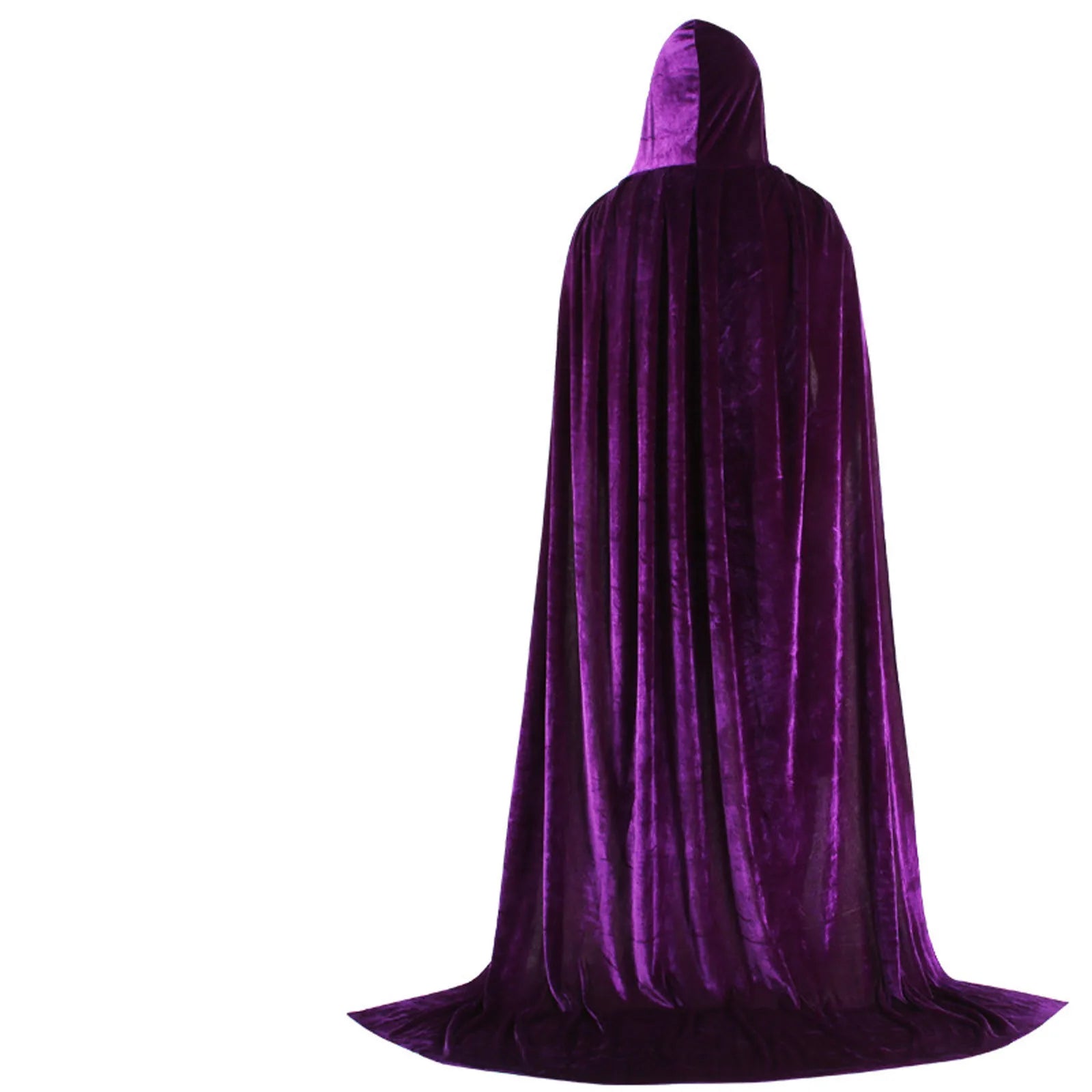 Adult Kids Halloween For groups Pleuche Velvet Cloak Cape Hooded Medieval Costume Witch Wicca Vampire Halloween Cosplay Costume Cape