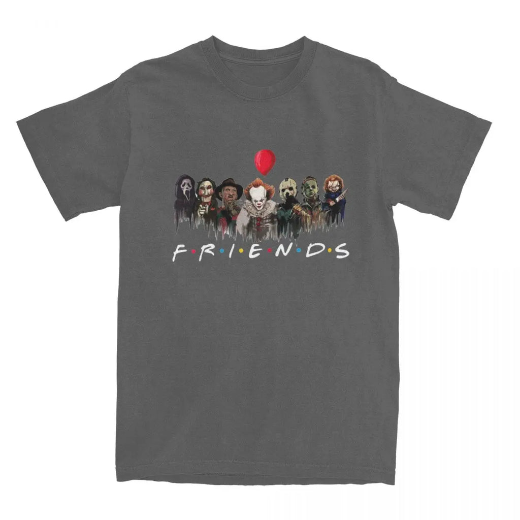 Men Women's T-Shirt Halloween Movie Horror Friends Merchandise Novelty Cotton Short Sleeve thrilling movie T Shirt Round Collar