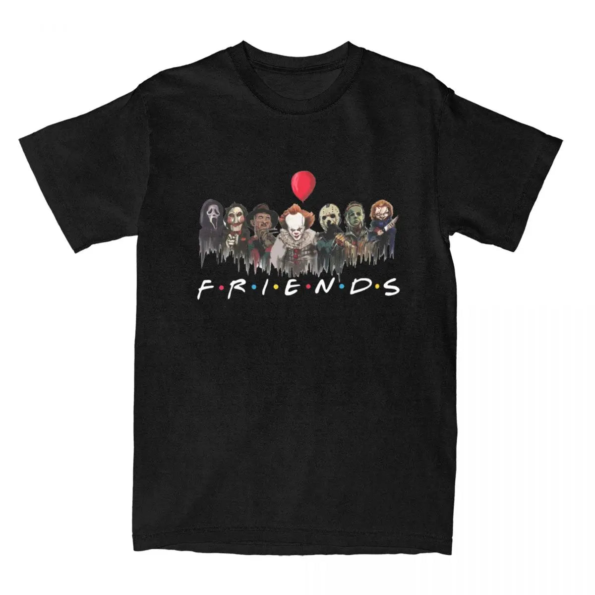 Men Women's T-Shirt Halloween Movie Horror Friends Merchandise Novelty Cotton Short Sleeve thrilling movie T Shirt Round Collar